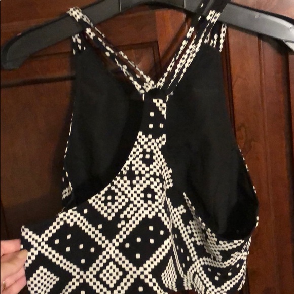 NBD Black and White Halter Crop Top - Picture 2 of 6
